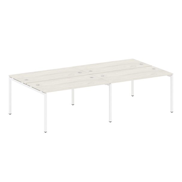 Metal System Quattro Р. ст. на 4 раб. места на П-образном м/к 40БП.СМ-4.3 Дуб наварра/Белый металл 2800*1475*750 - Вид 1