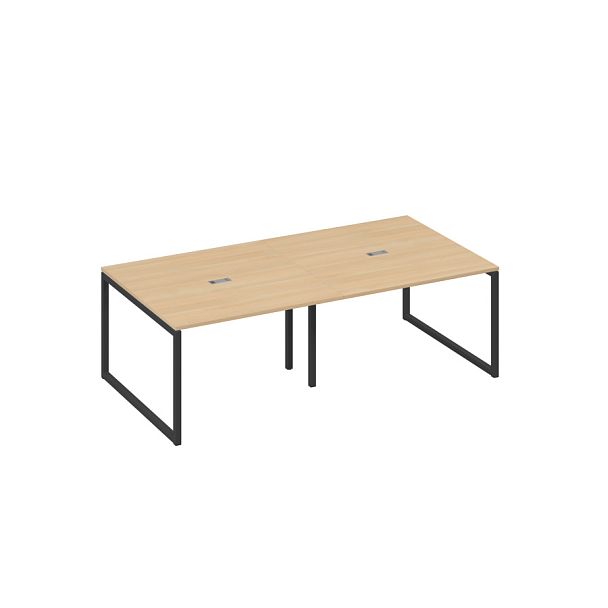 Стол 240 с каркасом QUATTRO переговорный A4 А4 Б4 131-2 БП натуральный дуб / металлокаркас антрацит - Вид 1