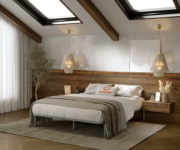 Кровать - подиум металлическая София 1800*2000, цвет серый - Вид 7