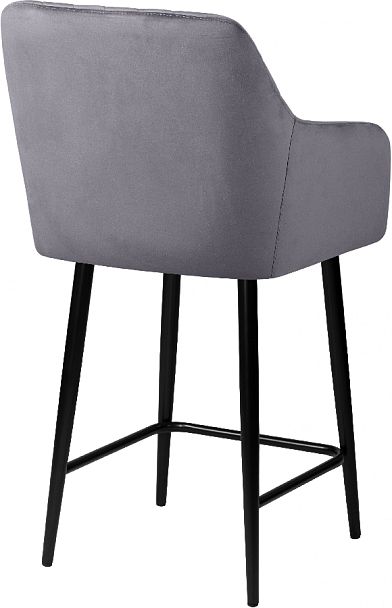 Полубарное поворотное кресло Барли К, темно-серый H-15/черный - Вид 5