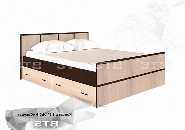 "Сакура" кровать 1,6м LIGHT (1750х860х2034) венге/лоредо - Вид 1