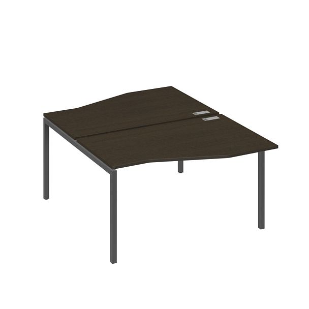 Рабочая станция каркас DUE столы (2х140) Техно A4 А4 Б2 190 БП венге / металлокаркас антрацит - Вид 1