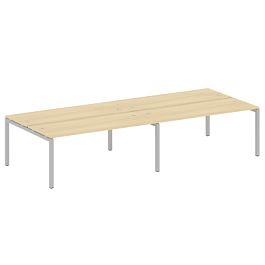 Metal System Quattro Р. ст. на 4 раб. места на П-образном м/к 50БП.СМ-4.5 Акация/Серый металл 3600*1475*750 - Фото предпросмотра