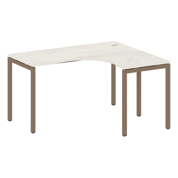 Metal System Quattro Стол криволинейный правый на П-образном м/к 40БП.СА-3 (R) Дуб наварра/Мокко металл 1400*1200*750 - Вид 1