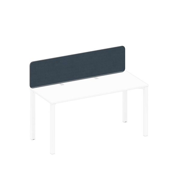 Экран настольный фронтальный тканевый с кронштейнами Elevo А1 БГ 866.02 BA40 синий (Bahama Denim) / белый гладкий - Вид 1