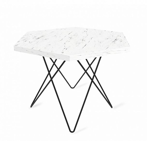 Столик журнальный Sheffilton SHT-TU37/ТТ20 60 ЛДСП черный муар/мрамор каррара белый - Вид 1