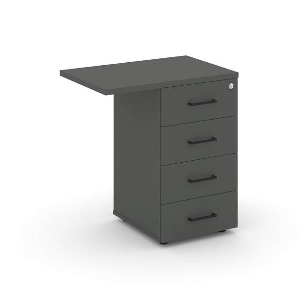 Стайл Проджект Тумба приставная SN.TPP-002 Антрацит/Черный Ручки 416/700*460*750 - Вид 2