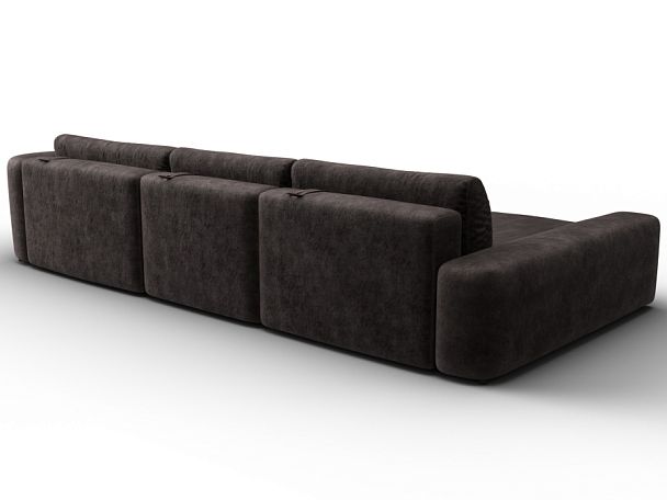 Диван угловой Лига-066 НПБ Лонг угол левый Велюр коричневый - Вид 5