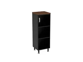 БЕРЛИН / BERLIN Стеллаж закрытый витрина стекло левый 450х430х1290 Орех Вармия/Черный - Фото предпросмотра