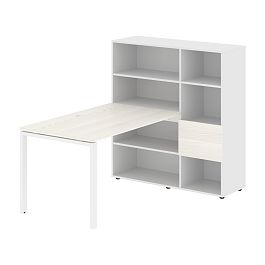 Стол-стеллаж EURST 1213 Ясень Траун/Белый/Белый 1790х1250х1355 EDIS - Фото предпросмотра
