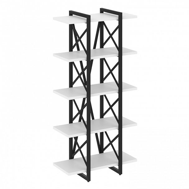 Стеллаж на опорах "Loft" VR.L-MST.O-5.4V белый бриллиант/черный - Вид 1