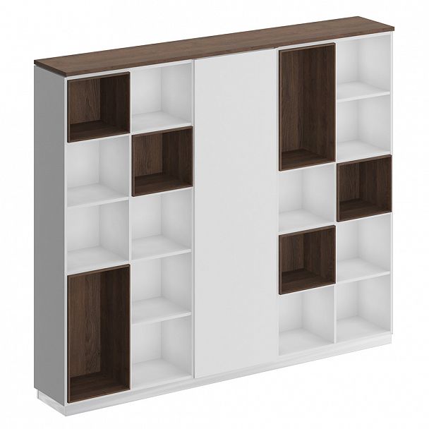Шкаф открытый City СИ 304 дуб гладстоун / белый премиум / белый премиум - Вид 1