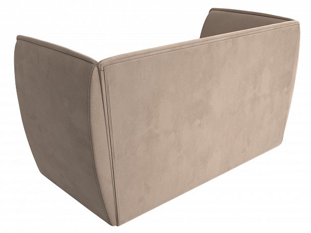 Прямой диван Бергамо 2-х местный (полностью велюр бежевый) - Вид 6