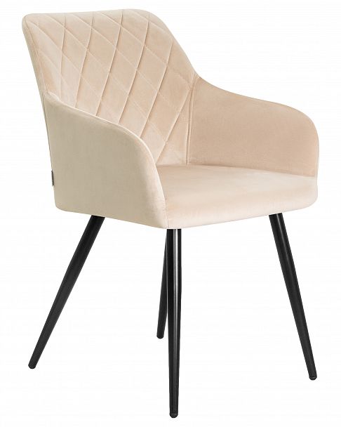 Стул обеденный DOBRIN ROBERT (черные матовые ножки, велюр V108-98 Бежевый) - Вид 2