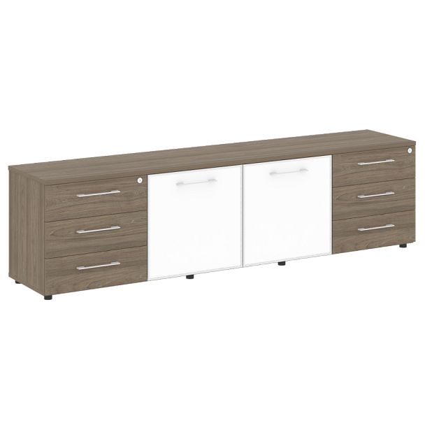 Yalta Тумба модульная LT.TS-4.2 white Вяз/Стекло white 2188*450*580 - Вид 1