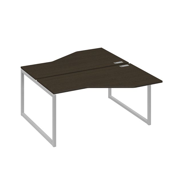 Рабочая станция со столами Техно (2х160) каркас QUATTRO A4 А4 Б4 188 БП венге / металлокаркас серый - Вид 1