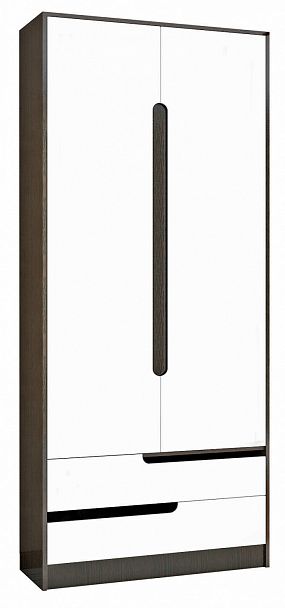 Шкаф 2-ств. Гавана (2200х836х510) венге/акрил белый - Вид 1