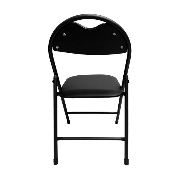 Стул складной для дома и офиса РС94, черный каркас, экокожа черный - Вид 6