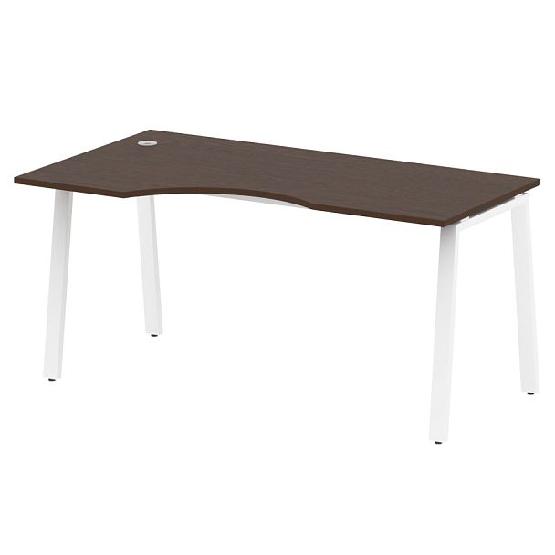 Metal System Стол криволинейный левый на А-образном м/к БА.СА-1 (L) Венге/Белый металл 1600*900*750 - Вид 1