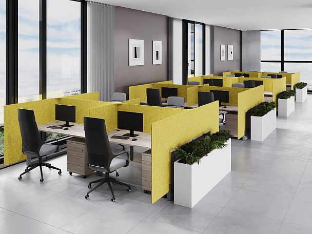 AcustiX Боковая панель-ширма для стола глубиной 600 VE.PBS2-600 Крем-брюле H=600 - Вид 2