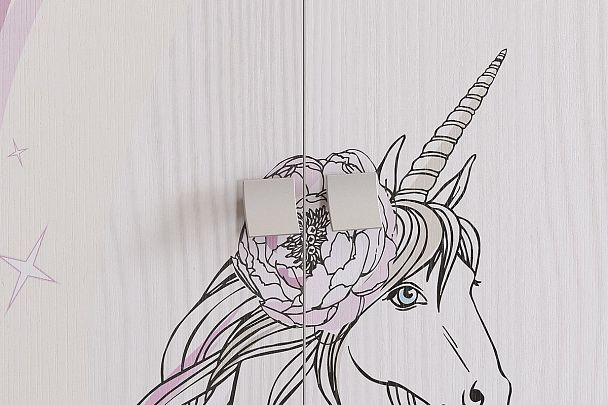 Фэнтези Шкаф комбинированный (с ящ. 2-створчатый) MDF-01.1747 белый рамух - Вид 3