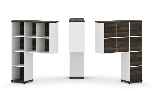 Concept Надставка высокая CN.ONV-001 Дуб Мали/Белый Бриллиант/Металл Черный 1099*350*1486 - Вид 1