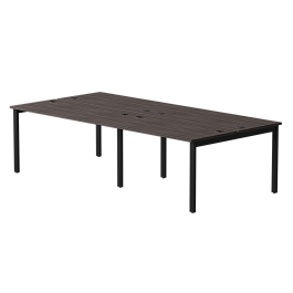 Бенч-система на 4 места Everprof EVO на металлокаркасе 2360х670(1370)x755 Дуб Пасадена/Черный - Фото предпросмотра