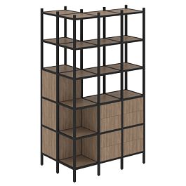 Loft Угловой внешний стеллаж наборный VR.L-54 Дуб аризона/Чёрный металл 862*1278*2280 - Фото предпросмотра