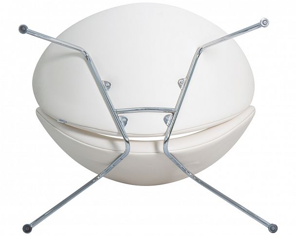 Кресло дизайнерское DOBRIN EMILY (белый винил YP17, хромированная сталь) - Вид 7