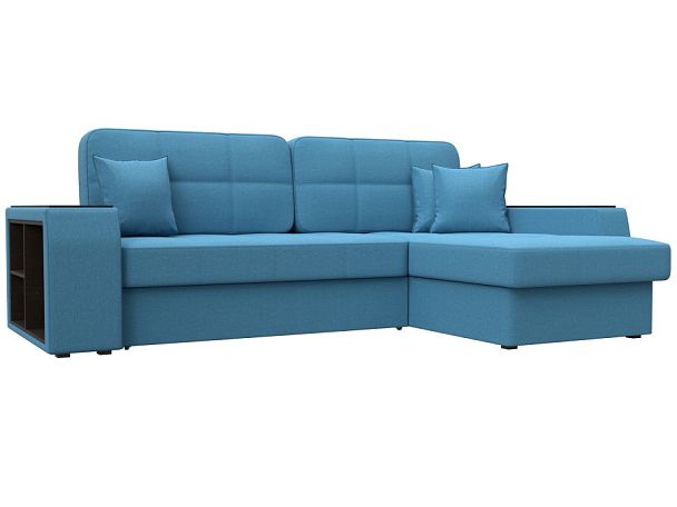 Диван угловой Брюссель правый угол Рогожка голубой - Вид 1