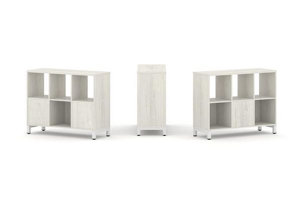 Стайл Проджект Набор стеллажа 2-х сторон., 2 яр. SN.NSD-231 Дуб Наварра/Металл Белый 1121*400*881 - Вид 1