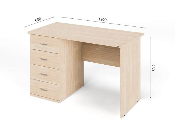 ЛАЙТ / LIGHT RLG007-12x6L Однотумбовый стол 120x60x75 Дуб Сонома - Вид 2