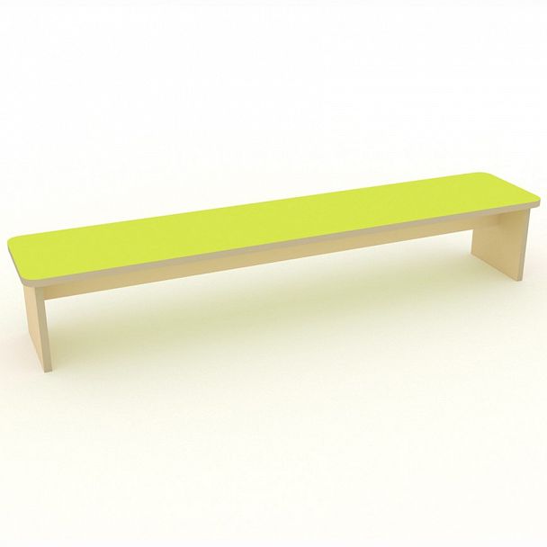 Детская скамья трехместная, желтый - Вид 1