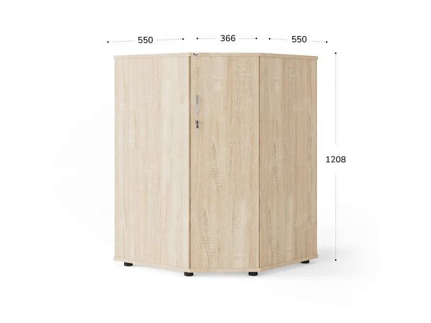 UNITY PШ-80Г ДУБ СОНОМА Угловой шкаф закрытый 800х800х1208 - Вид 1
