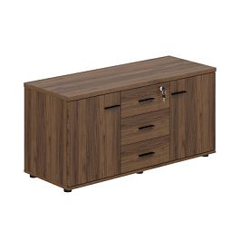 Тумба опорная (мобильная) с 3-мя ящиками + замок и 2-мя распашными фасадами Wing , 1204х462х581 / дуб модена - Фото предпросмотра