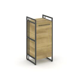 Rift Шкаф 2 ниши узкий RF.SU-21 (L) Дуб Винченцо/Металл Антрацит 420*396*924 - Фото предпросмотра