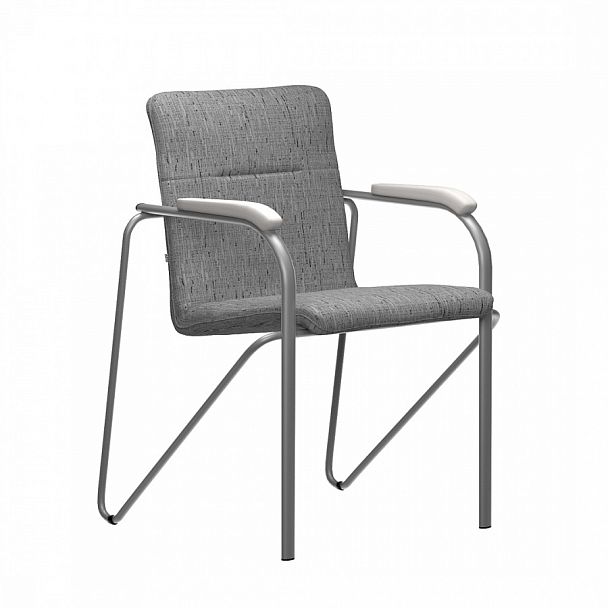 Стул Самба, Montana 283, каркас-серебро, подлокотники-белёный дуб - Вид 1