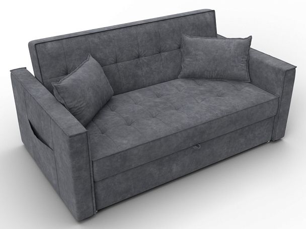 Диван прямой Лига-104 (140) Велюр серый - Вид 6