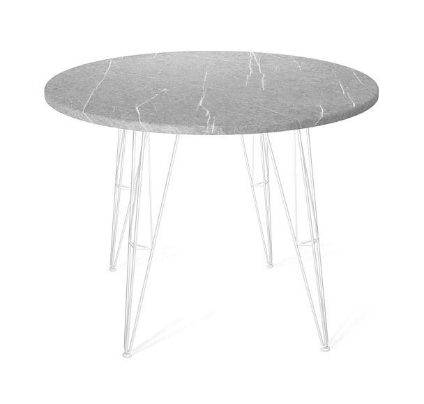 Стол Sheffilton SHT-TU10/TT 90 МДФ белый муар/серый мрамор - Вид 1