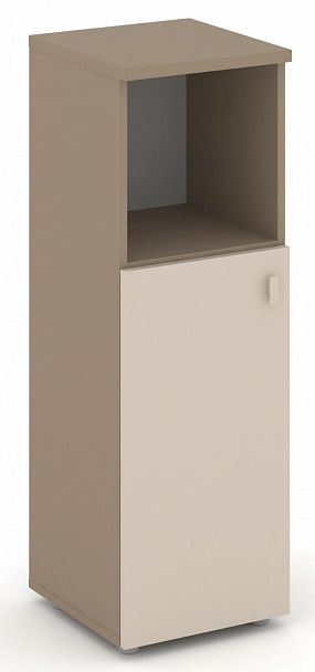 Шкаф средний узкий (1 низкий фасад ЛДСП)"ESTETICA" ES.SU-2.1  Капучино - Вид 1