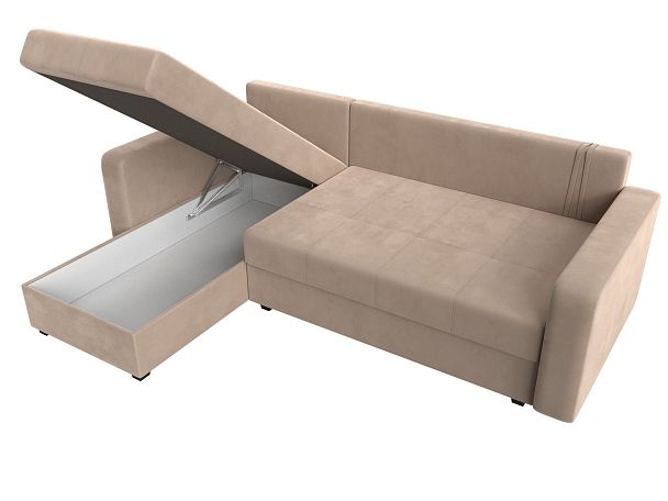 Диван угловой Ливерпуль Лайт левый угол Велюр бежевый - Вид 9