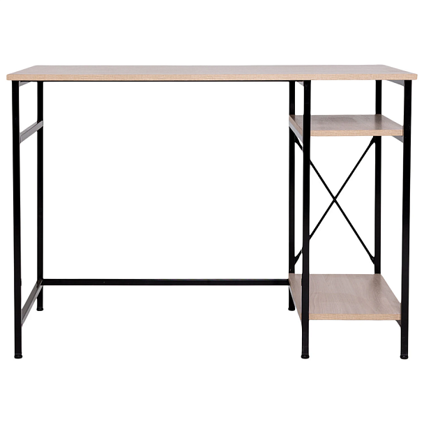 Стол BRABIX "SMART CD-018", 1100х600х765 мм, ЛОФТ, 2 полки, металл/ЛДСП ясень шимо светлый, каркас черный, 641945 - Вид 2