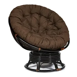 Кресло-качалка Папасан/Papasan (W 23/01 B) /с подушкой/Antique brown (античный черно-коричневый) - Фото предпросмотра