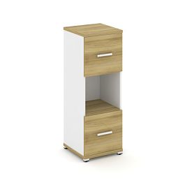 Концепт / Concept Шкаф 1 узкая секция, 3 ниши CN.STU-315 W Дуб Винченцо/Белый Бриллиант/Металл Белый 420*420*1186 - Фото предпросмотра