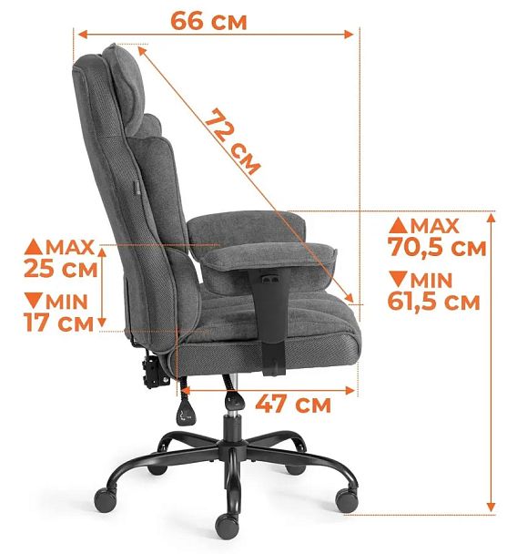 Кресло Комфи Бл/Comfy Bl, ткань, серый - Вид 22