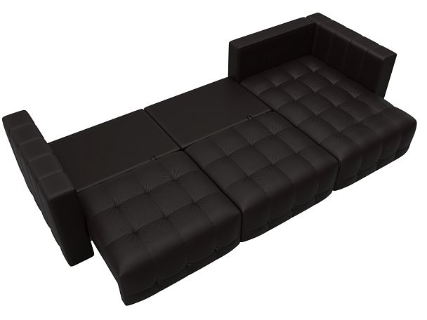 Диван угловой Лига-052 НПБ Лонг угол универсальный Экокожа коричневый - Вид 9