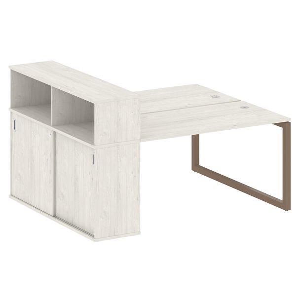 Metal System Quattro Р. ст. с шкафом-купе на О-образном м/к 50БО.РС-СШК-2.3 Т Дуб наварра/Мокко металл 1810*1475*1098 - Вид 1