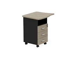 БЕРЛИН / BERLIN Тумба приставная левая 730х600х740 Шорвуд/Черный - Фото предпросмотра