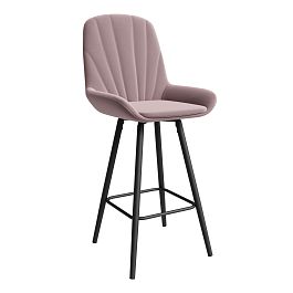 Стул ЮККИ Основание №5 Барный конус Черное Велюр тип 2 Бежевый - Фото предпросмотра