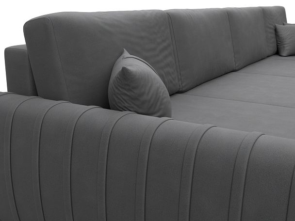 Диван П-образный Лига-057 НПБ Лонг Замша серый - Вид 4